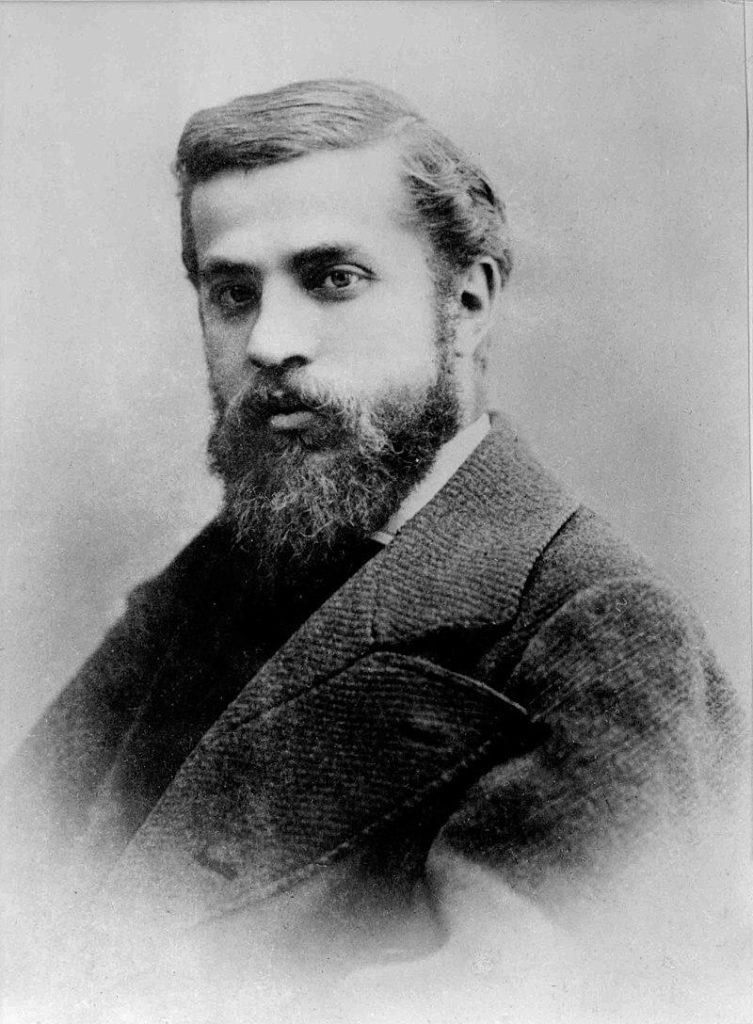 Retrato o ilustración del arquitecto catalán Antonio Gaudí, natural de Reus, diseñador del Palacio Episcopal de Astorga.