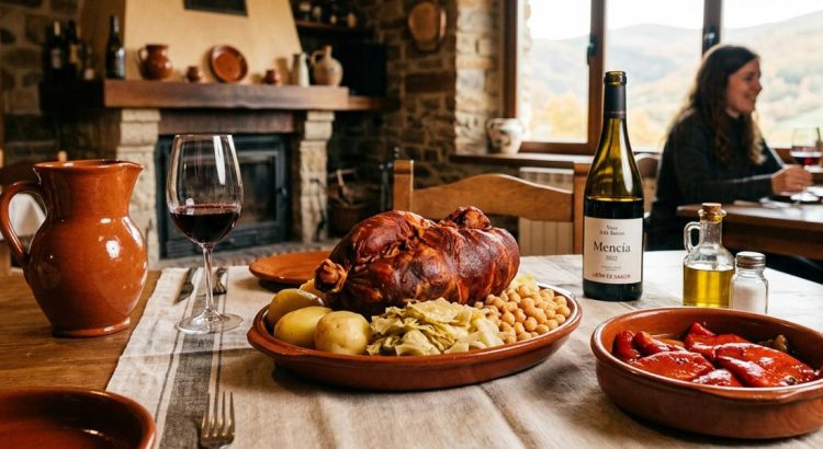 Plato de botillo del Bierzo y productos de la gastronomía de otoño en León