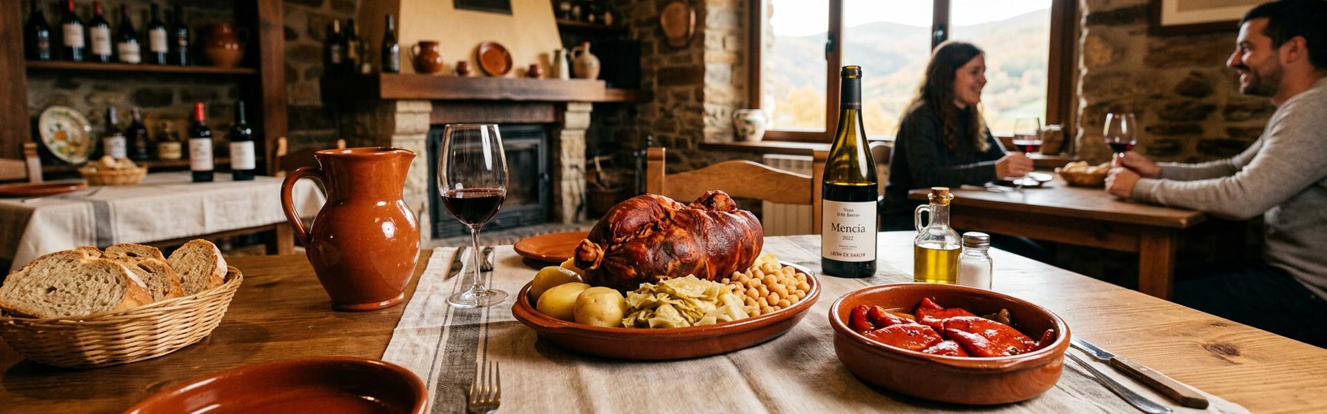 Plato de botillo del Bierzo y productos de la gastronomía de otoño en León
