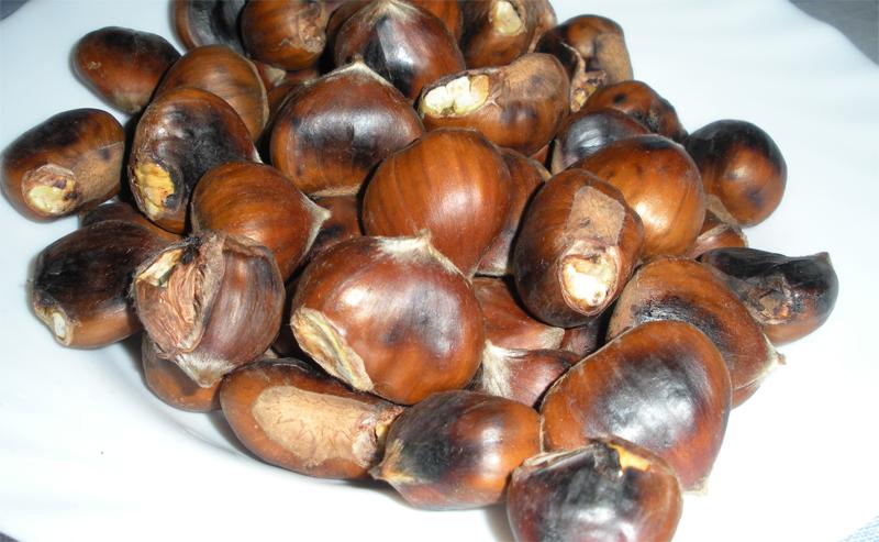 Magosto casero de otoño en El Bierzo y cómo asar castañas de la gastronomía berciana al horno.