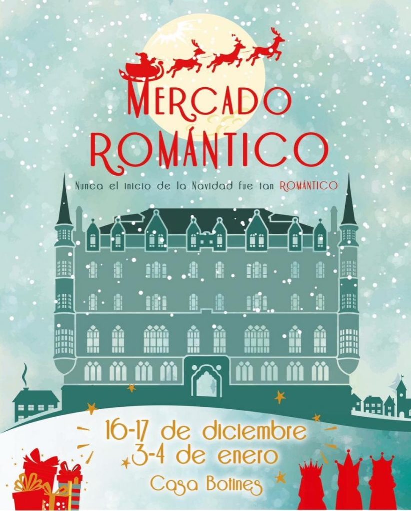 Mercado Romántico de Navidad en el interior de la Casa Botines de León.