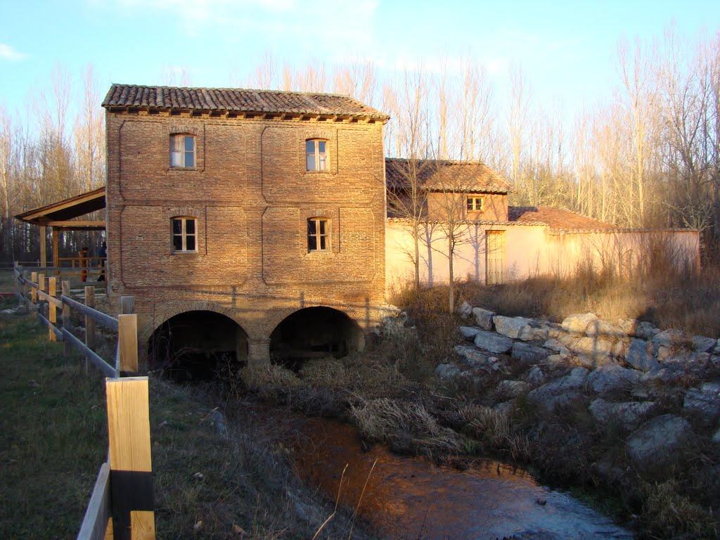Maquinaria y estructura del Molino de Pobladura en Almanza, un antiguo molino de arroyo en un paraje de origen romano.