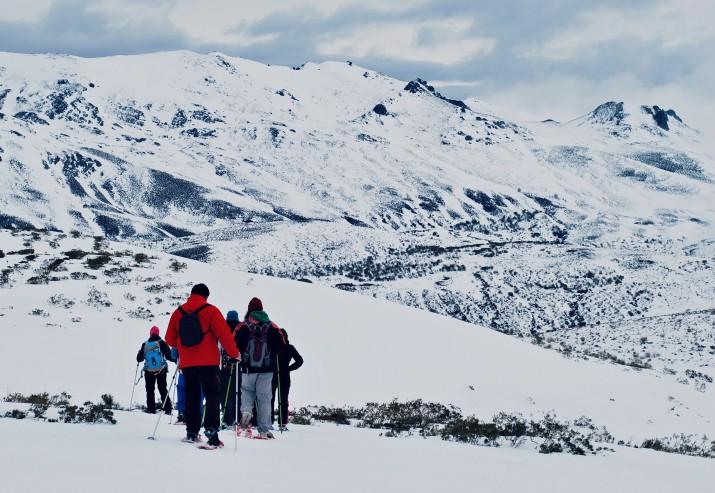 Excursión guiada con raquetas de nieve en la estación invernal de San Isidro León