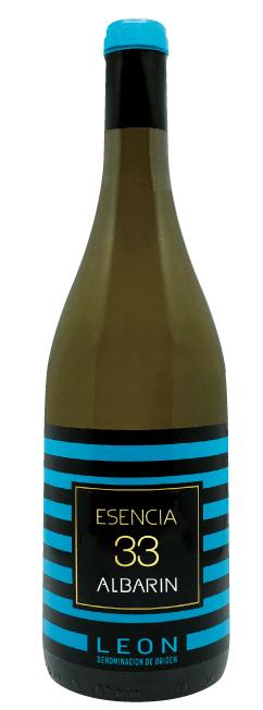 Botella de vino blanco Esencia 33 de Bodegas Meoriga, elaborado 100% con uva Albarín, premio Monovino de Oro.